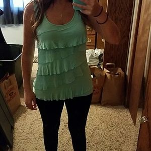 Maurices Ruffled Tank Top w/ Lace Detail